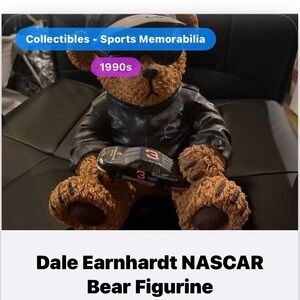 Nascar Dale Earnhardt Bear Figurine - Black, Brown
